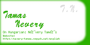 tamas nevery business card